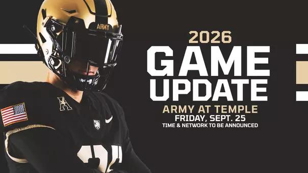 Graphic with the Game Update vs. Temple stating the game will now be on Friday, Sept. 25 in Philadelphia.