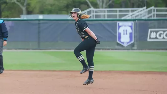 Tayten Moore Jumps and Runs Across the Base Paths After Hitting Grand Slam at Holy Cross