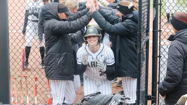 Caitlyn Newburn Runs Through Tunnel After Scoring Home Run at Holy Cross