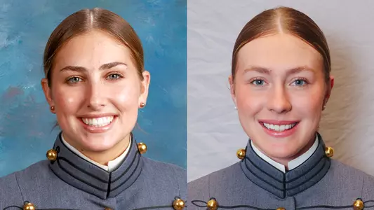 Side by side head and shoulders portraits of Gillian Spilker and Hannah Laub