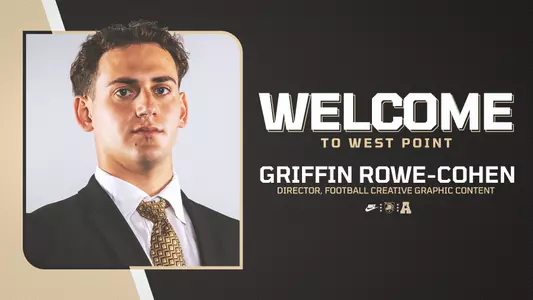 Welcome Graphic for Griffin Rowe-Cohen for Director, Football Creative Graphic Content announcement.