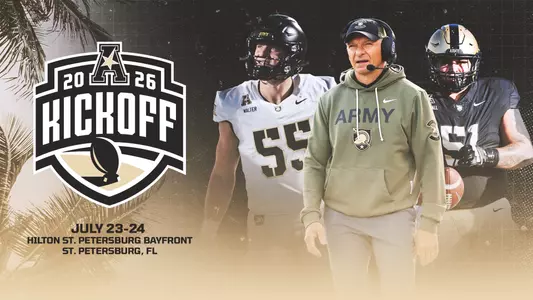 Army West Point Football Head Coach Jeff Monken, along with team captains Brady Small and Owen Walter, will represent the Black Knights at the 2026 American Kickoff in St. Petersburg, Fla.