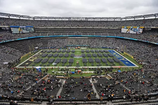 USMA's Corps at Cadets participates in the Army-Navy Game March-on at MetLife Stadium in 2021.