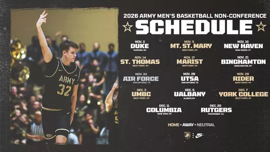 Army Men's Basketball 2026-27 Nonconference Schedule Graphic