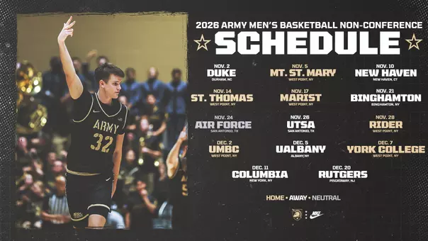 Army Men's Basketball 2026-27 Nonconference Schedule Graphic