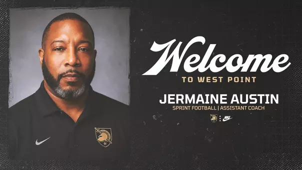 Welcome Graphic for the hiring of Jermaine Austin Sprint Football Assistant Coach