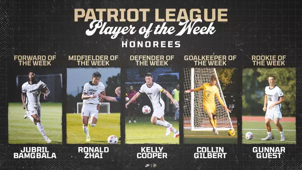 Week of August 31 MSOC Patriot League Weekly Awards