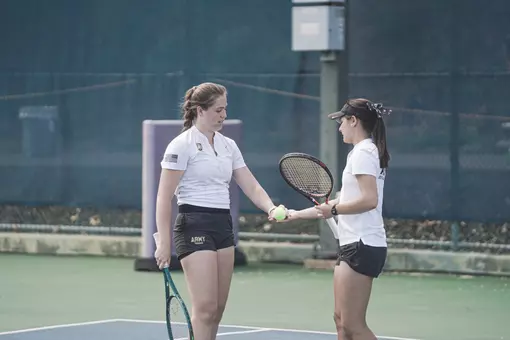 Army tennis players Emily Ruckno and Olivia Mellynchuk competed against Navy, Air Force and Georgetown in Arlington, Va.