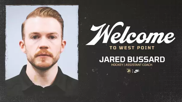 A Graphic Welcoming Jared Bussard as an Assistant Hockey Coach Ahead of the 2026-27 season