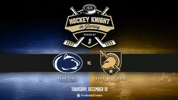 Graphic Highlighting Hockey playing Penn State at Prudential Center on Dec. 10, 2026