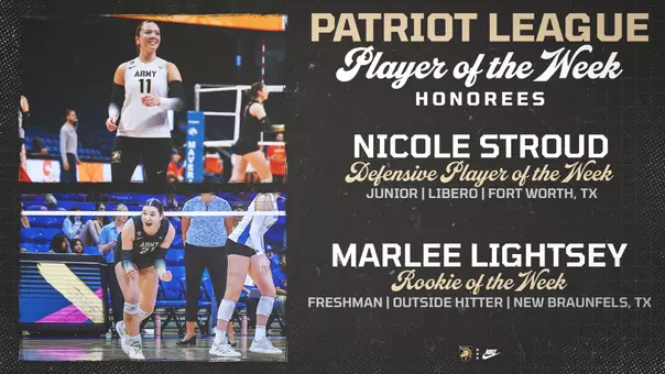 Volleyball Patriot League Weekly Award Winners Graphic