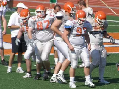 Football looking to replace three All-SLC linemen