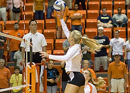 Volleyball tops HBU in three sets