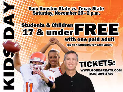 "Kids Day," "Spirit Contest" highlight Saturday's football game