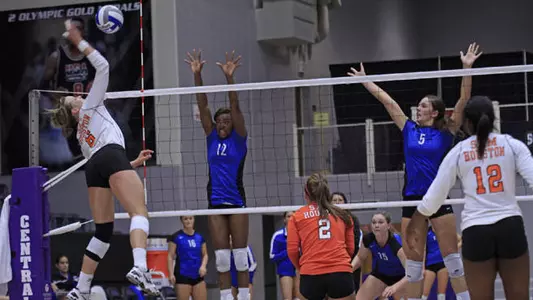 Volleyball falls in three