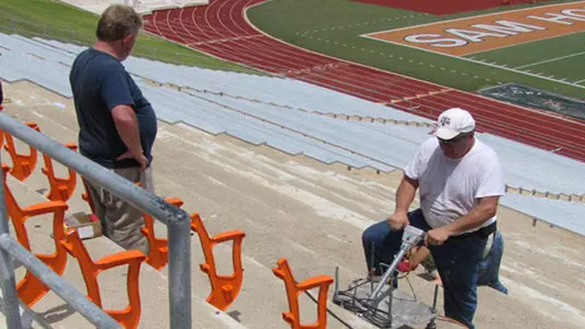 New Chairbacks Being Installed