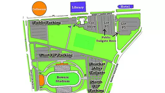 Parking / Tailgate Information for Saturday