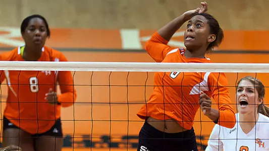Sam Houston defeats Demons in three sets