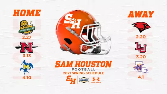 Spring 2021 Football Schedule Graphic with dates