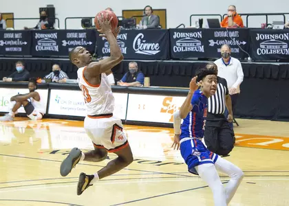 Zach Nutall lays it up against HBU