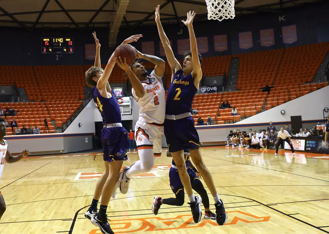 Jarren Cook shoots against Hardin-Simmons