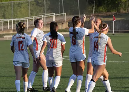Soccer celebrates goal