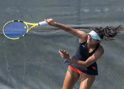 Sahaja Yamalapalli serves against UCA