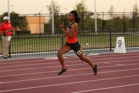 Sylvia Freeman runs at A&M meet