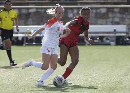 Brooke Jones dribbles against Grambling