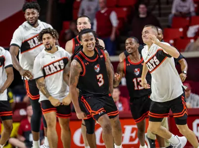 Lamar Wilkerson celebrates after hitting the game-winning shot against Oklahoma