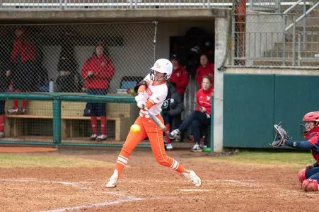 Ellie Grill bats against Dayton