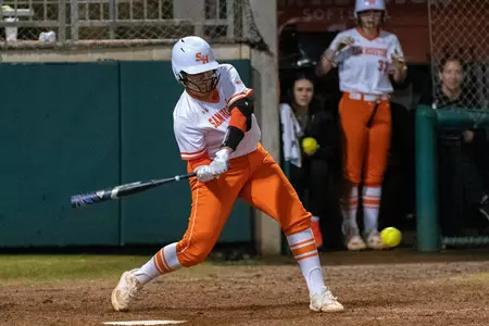 Elia Hebel hits against Texas A&M