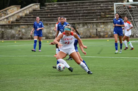 Dana Hanson plays the ball against HBU