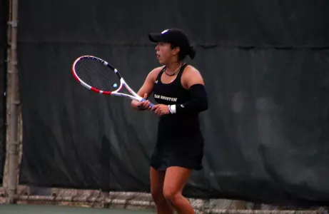 Paula Cerda waits for a serve