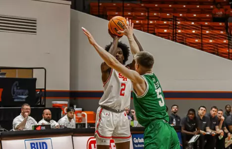 Davon Barnes shoots against Utah Valley