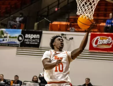 Damon Nicholas Jr. drives to the hoop against ULM