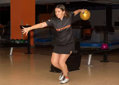 Alexia Cassman bowls at Bearkat Lanes
