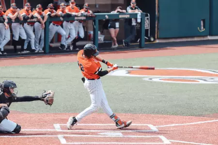 Tyler Davis singles against NM State