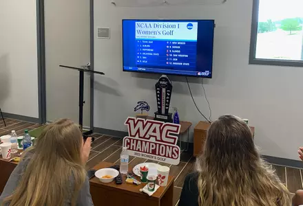 Women's golf watching NCAA selection show