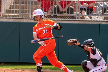 Elia Hebel bats against Lamar