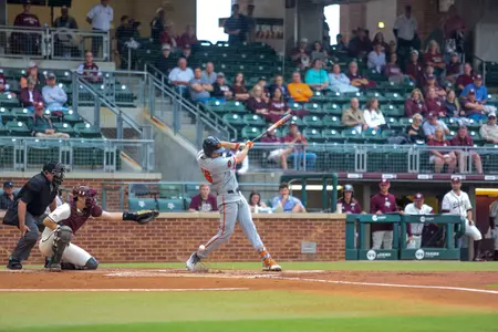 Tyler Davis takes a cut against Texas A&M