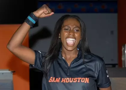 Kaia Gray celebrates following a roll