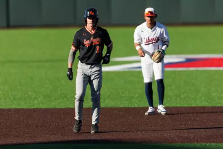 The Liberty Men’s Baseball teams plays against Sam Houston at the Liberty Baseball Stadium on March 28, 2024. (Photo by: Matt Reynolds)