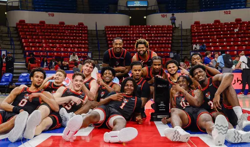 The Bearkats celebrate winning the CUSA regular season championship