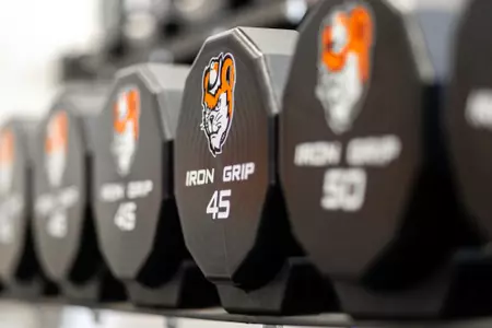 Rebranded weights at Randleman S&C Center