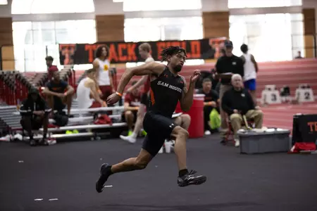 Jeremiah Cams competes in the high jump at Texas Tech