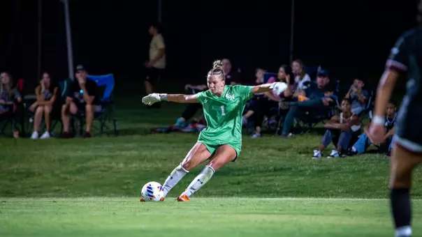 Keeper Katie Bahn launches a free kick