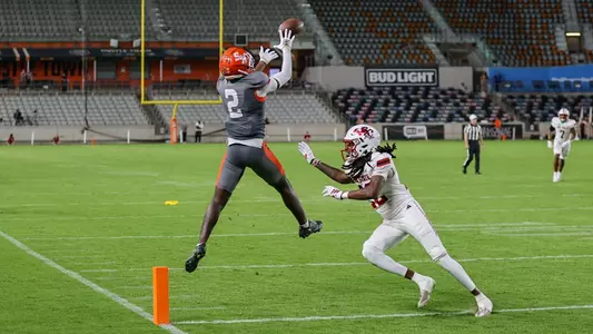 Chris Reed hauls in a 20-yard touchdown pass from Hunter Watson against Jax State