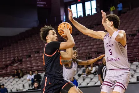 Jaxson Ford drives against Texas Southern