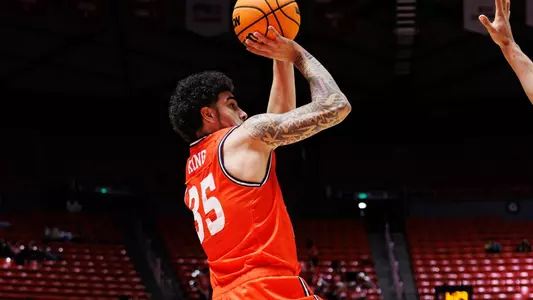 Po'Boigh King shoots against Utah